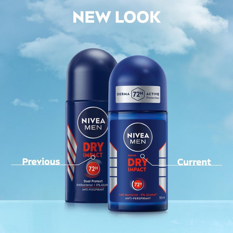 NIVEA MEN Dry Impact Anti-Perspirant Deodorant, 3x50ml, 48H Protection - Image 4
